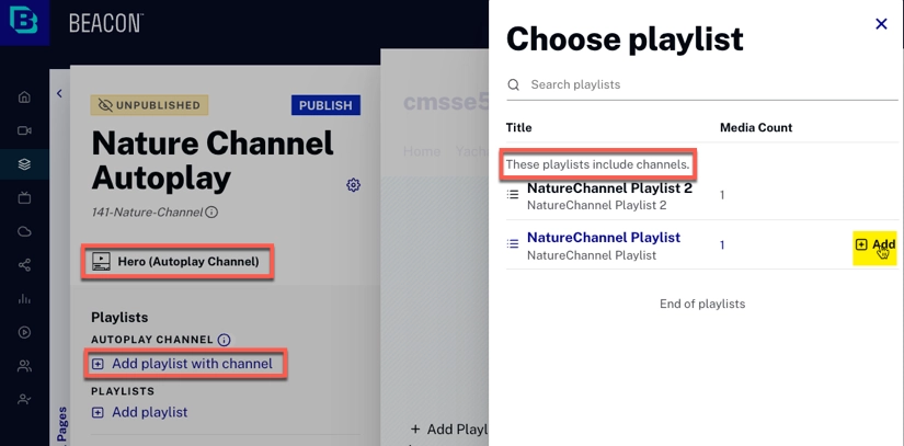 add channel to hero autoplay