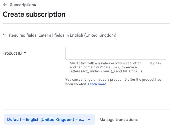 enter subscriptions id