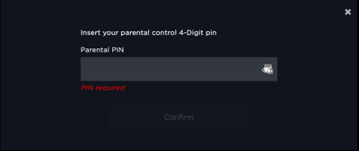 Confirming your Parental Controls PIN