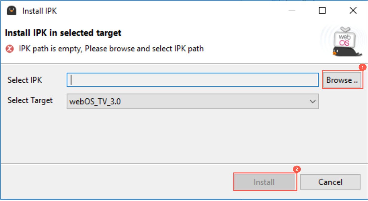 Install IPK in target