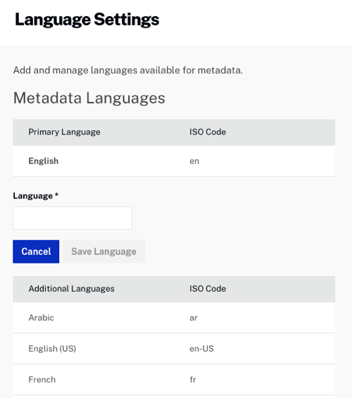 metadata languages